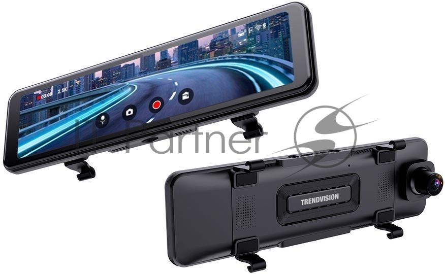 Видеорегистратор TrendVision CarPlay Mirror, 3840x2160, 11", с камерой заднего вида, G-сенсор, датчик движения