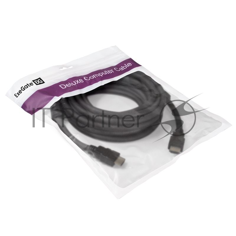 Кабель HDMI Exegate EX287725RUS EX-CC-HDMI2-5.0F (19M/19M, v2.0, 5м, 4K UHD, Ethernet, ферритовые кольца, позолоченные контакты)