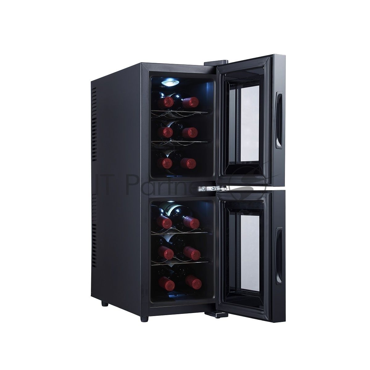 Винный шкаф CellarPrivate CP012-2Е черный, 32 л, 2 отсека, 12 бут.
