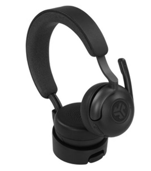 Гарнитура JLab Epic Work ANC Wireless Duo with Stand чёрный, беспроводная, Bluetooth/радиоканал/USB-C, ANC (шумоподавление), до 9 м, в комплекте подставка