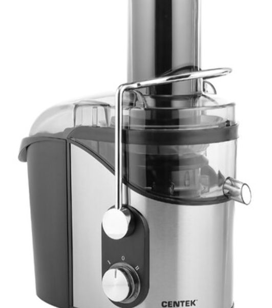 Соковыжималка Centek CT-1212 стальной/чёрный, центробежная, 1200 Вт, 1100 мл, механическое