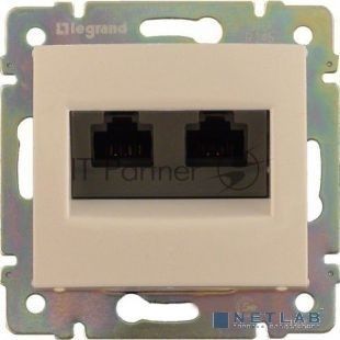 Розетка Valena розетка 2*RJ45 кат.5e, сл. кость