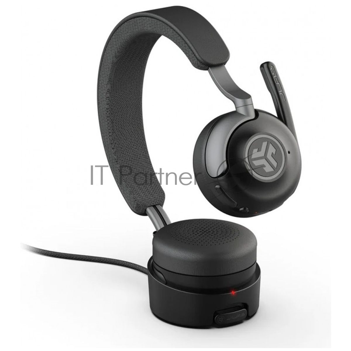 Гарнитура JLab Epic Work ANC Wireless Duo with Stand чёрный, беспроводная, Bluetooth/радиоканал/USB-C, ANC (шумоподавление), до 9 м, в комплекте подставка
