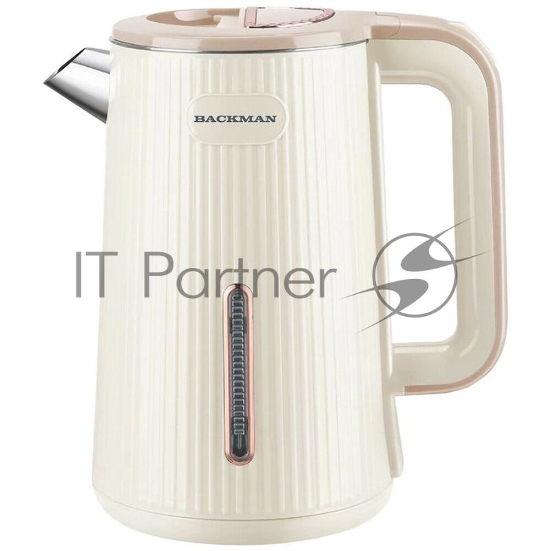 Чайник электрический BACKMAN BM-TEA 723 2 л, 2200 Вт, бежевый