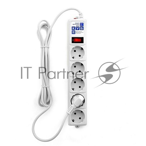 Сетевой фильтр Powercube SPG-B-10-WHITE 3 м, 5 розеток, белый, коробка