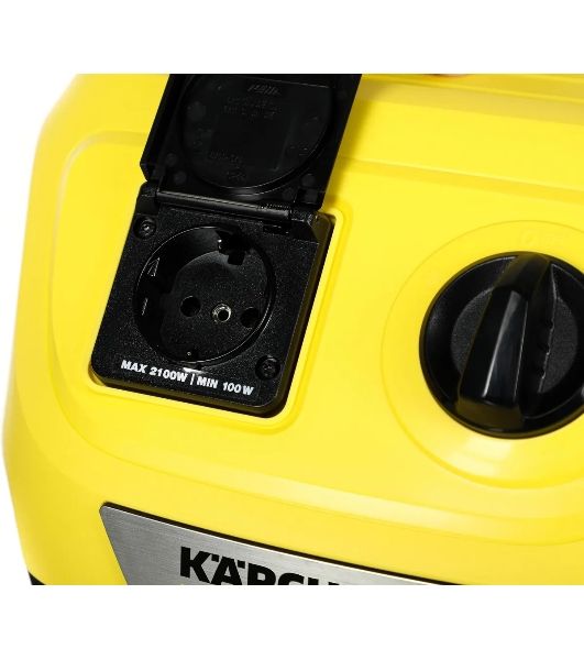 Строительный пылесос Karcher WD 3 P V-17/4/20 желтый, 1000 Вт, уборка сухая/сбор воды, пылесборник мешок/контейнер, 17 л