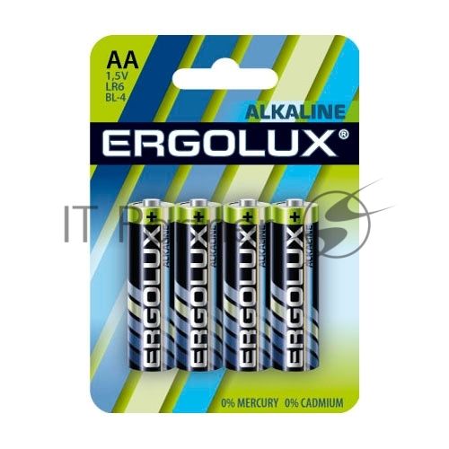 Элемент питания алкалиновый Ergolux LR6 BL-4 LR6 BL-4 1.5В Alkaline (блист.4шт)