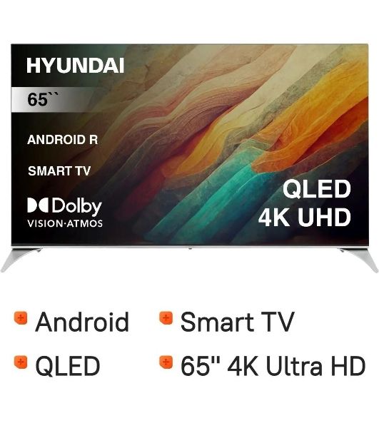 Телевизор Hyundai 65" H-LED65QBU7500 черный UHD QLED 60Hz Smart TV