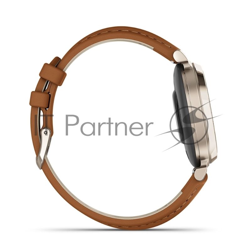 Смарт-часы Garmin Lily 2 Classic кремовое золото, коричневый кожаный ремешок 35,4мм