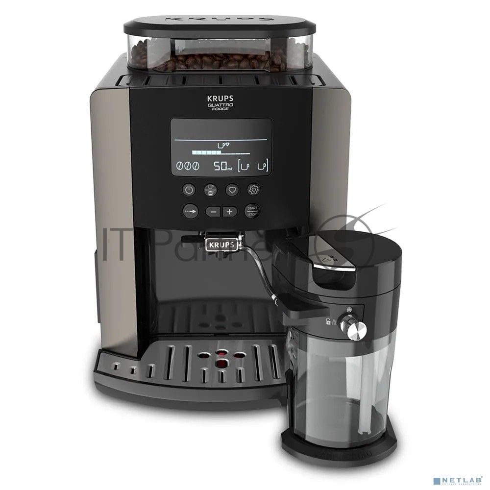 Кофемашина Krups Arabica Latte EA819E10 1450Вт черный/коричневый