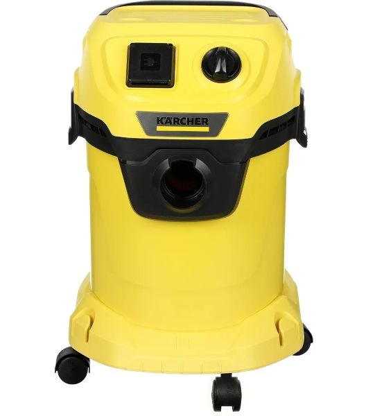 Строительный пылесос Karcher WD 3 P V-17/4/20 желтый, 1000 Вт, уборка сухая/сбор воды, пылесборник мешок/контейнер, 17 л
