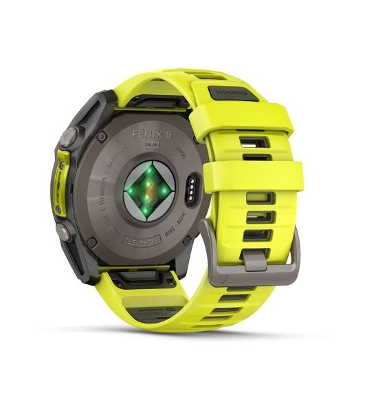 Умные часы Garmin Fenix 8 Solar Sapphire, 1.6" AMOLED, Wi-Fi, Bluetooth, NFC, 100м, серый / желтый