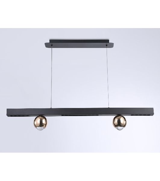 Подвесной светодиодный светильник Ambrella light FL5956 BK/GD черный/золото 4200K 18W 1000*70*1200 (Без ПДУ)