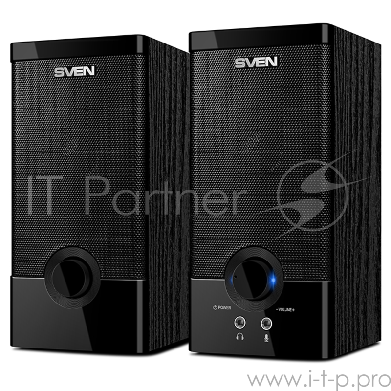 Колонки SVEN SPS-603 черный USB-порт ПК, ноутбука или адаптер 5V DC