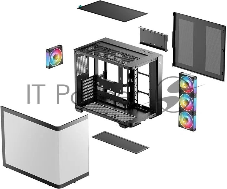 Корпус DeepCool CG530U 4F Black, Midi-Tower, чёрный, 4 x 120 мм