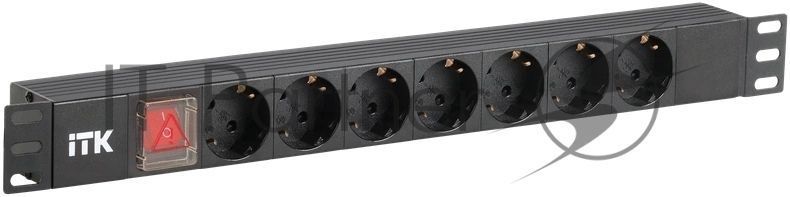 Блок PDU 7 розеток DIN49440 (нем. cтанд.), с LED выключателем,1U, без шнура, вх. IEC320 C14, алюминиевый профиль, черный PDU 7 розеток DIN49440 (нем. cтанд.), с LED выключателем,1U, без шнура, вх. IEC320 C14, алюминиевый профиль, черный