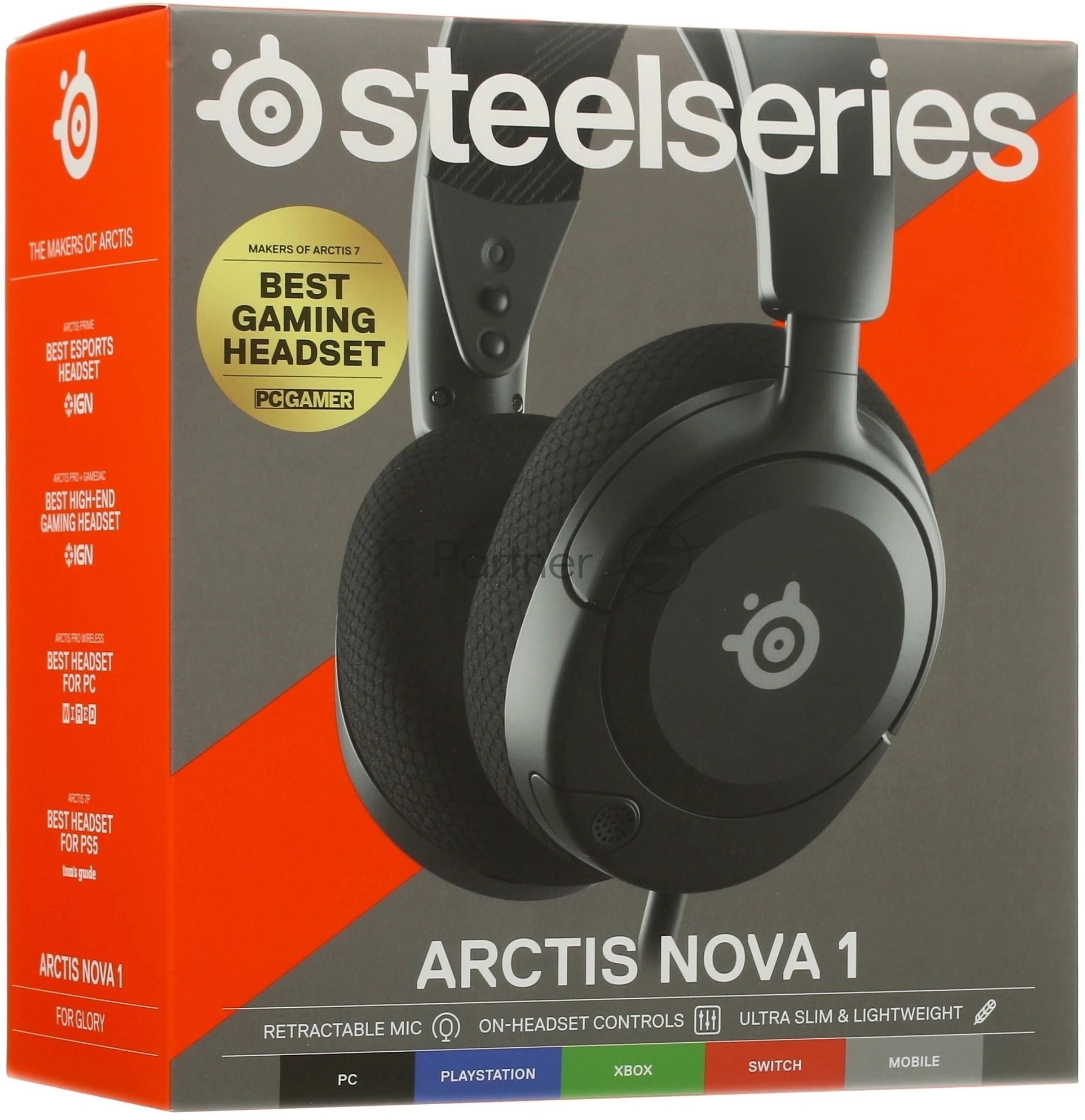 Гарнитура SteelSeries Arctis Nova 1 чёрный, проводная, 3.5 мм, совместимость с PS5, Xbox