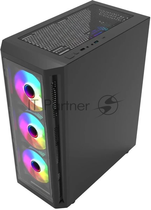 Компьютерный корпус Bloody BD-CC120F черный без БП ATX 8x120мм 1xUSB 2.0 1xUSB 3.0 audio bott PSU