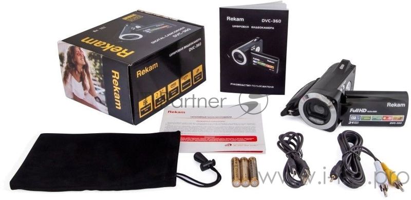 Видеокамера Rekam DVC-360 черный IS el 3" 1080p SDHC+MMC Flash/Flash