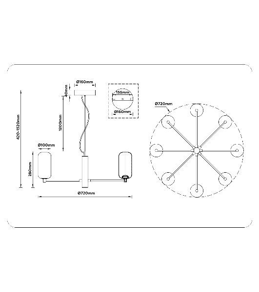 Подвесной светодиодный светильник Ambrella light LH11109/8 WH/FR белый/белый матовый 28W 3000K D720*280
