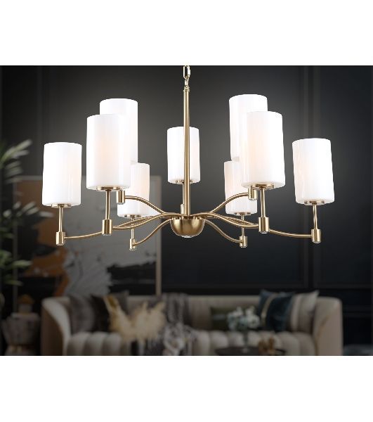 Люстра Ambrella light LH56054/6+3 BS/FR латунь/белый матовый E14*9 max 40W D765*1060