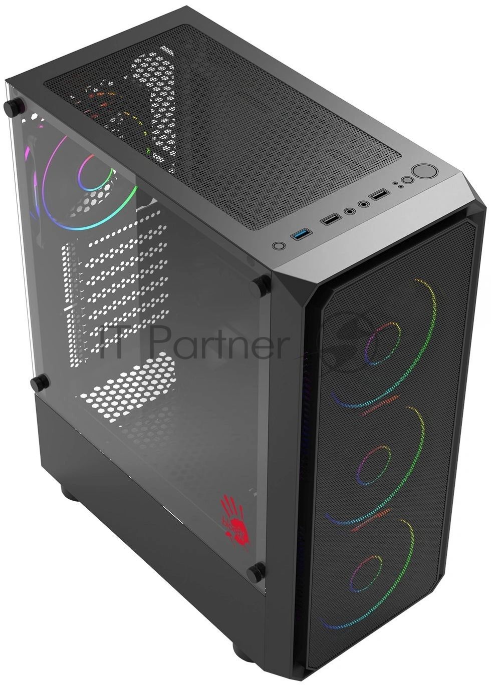 Корпус Bloody CC-126-BK, Midi-Tower, чёрный