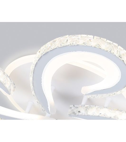 Потолочный светодиодный светильник Ambrella light FA1702/4 WH/CH белый/хром 121W 3000K-6400K 560*560*90 (ПДУ РАДИО 2.4G)