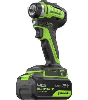Гайковерт Greenworks G24IW200 аккум. патрон:квад.3/8" (3803607CUB)