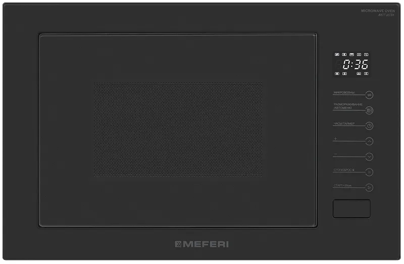 Встраиваемая микроволновая печь MEFERI MMO6025BK MATT ULTRA черный, 25 л, 900 Вт, переключатели - сенсор