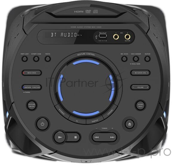 Минисистема Sony MHC-V43D черный/CD/CDRW/DVD/DVDRW/FM/USB/BT