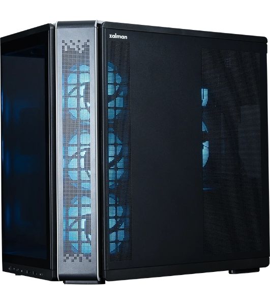 Компьютерный корпус ZALMAN MidTower P60 black (ATX, без БП, 2xUSB 3.0+USB Type C, 5x120мм ARGb) (Zalman P60 Black)