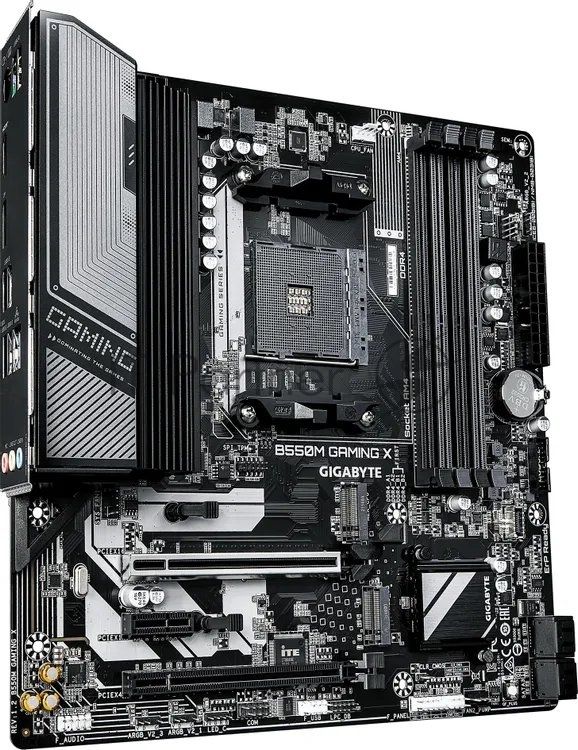 Материнская плата Gigabyte B550M GAMING X, AM4, AMD B550, 4xDDR4, 4xSATA, 2xM.2 PCIe 4.0/3.0, 1xPCIe 4.0 x16, 1xPCIe 3.0 x16 (x4), 1xPCIe 3.0 x1, 1xHDMI, 1xDisplayPort, 1x1Gb LAN, 4xUSB 3.2 Gen1, 2xUSB 2.0, 3x3.5 мм, 7.1, microATX