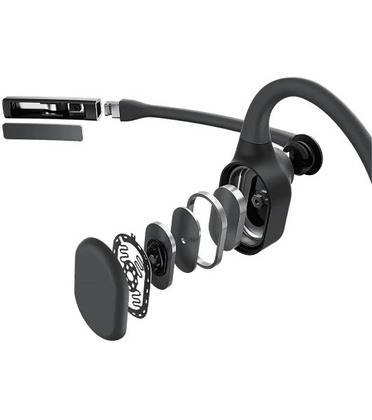 Беспроводные наушники SHOKZ OpenComm2 UC черный, костная проводимость, Bluetooth + USB-адаптер, до 16 ч