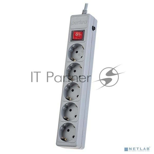 Сетевой фильтр Perfeo "POWER+",PF_A4659 (1,8 м, 5 розеток, серый (PF-PP-5/1,8-G))
