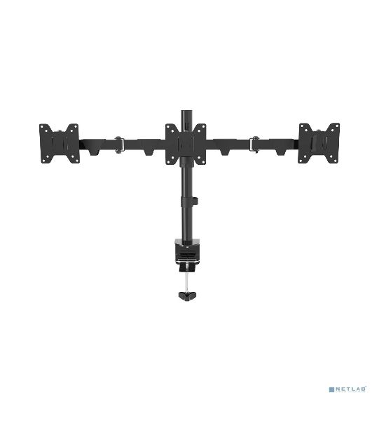 Настольное крепление Wize WDM3-26 для трех мониторов 14"-26", VESA 75x75, 100x100, черный