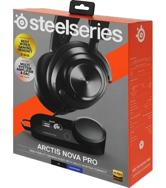 Гарнитура SteelSeries Arctis Nova Pro чёрный, проводная, USB, совместимость с PS5, Xbox