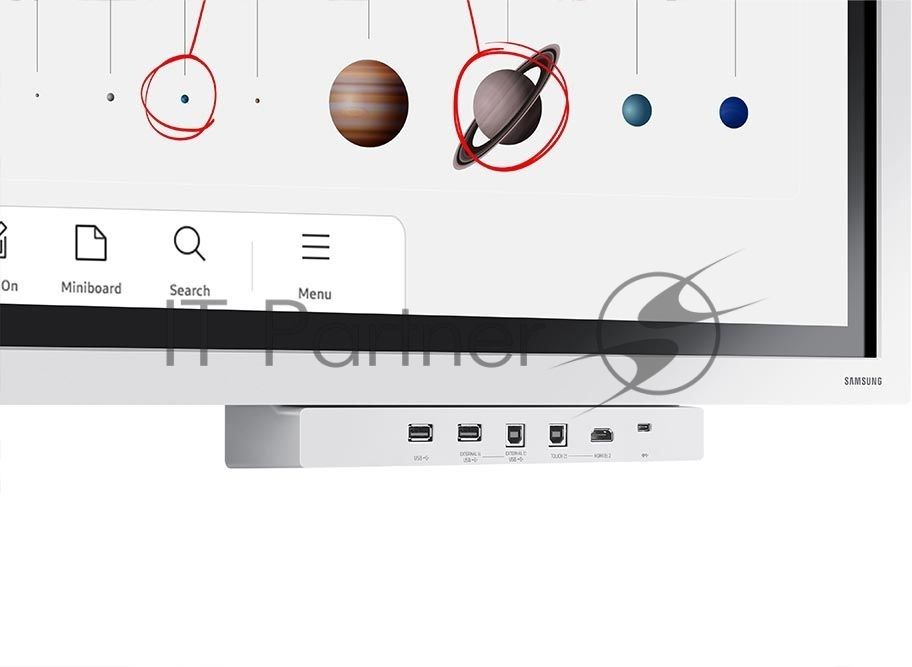 Панель Samsung WM65B Flip Chart Pro белый, 65 ", 3840x2160, 16:9, E-LED BLU, 350 кд/м2, 8 мс, cенсорный, 4000:1, 178°/178° (RUS)