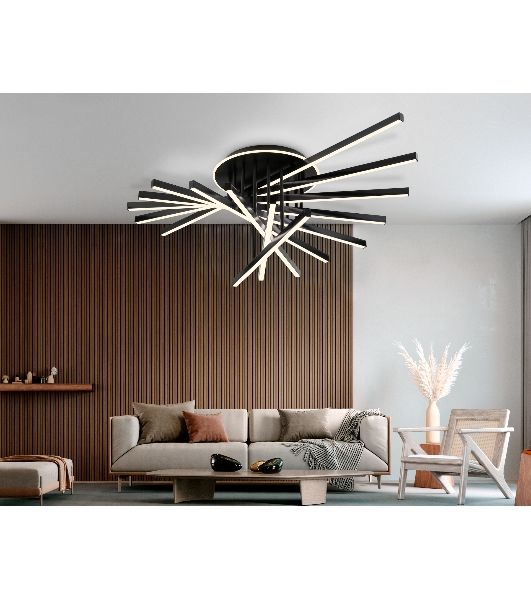 Потолочный светодиодный светильник Ambrella light FL6292 BK черный 160W 3000K-6400K 1100*790*315 (ПДУ ИК)