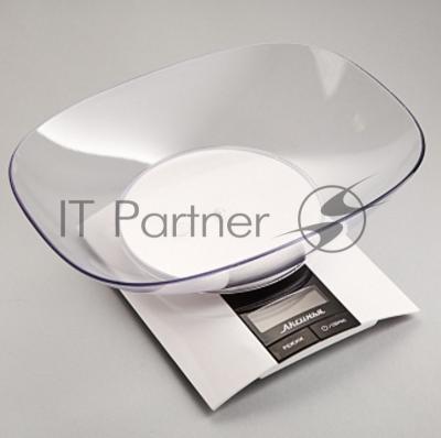 Весы кухонные электронные АКСИНЬЯ КС-6505 белый: 3кг, (12)