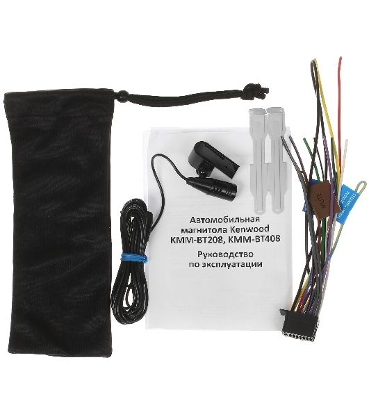 Автомагнитола Kenwood KMM-BT408, 1 DIN, Bluetooth, USB Type-A, AUX, съёмная панель