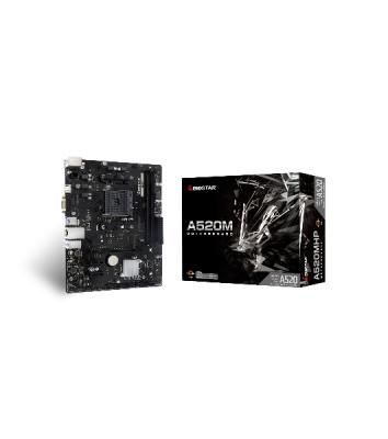 Материнская плата Biostar A520MHP, AM4, AMD A520, 2xDDR4, 4xSATA, 1xM.2, 1xPCIe 3.0 x16, HDMI, D-Sub, 1x1Gb LAN, 3x3.5 мм, 7.1, microATX
