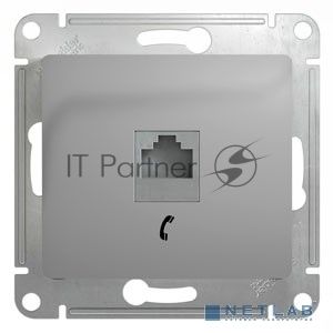 Механизм розетки телеф. 1-м СП Glossa RJ11 алюм. SchE GSL000381T