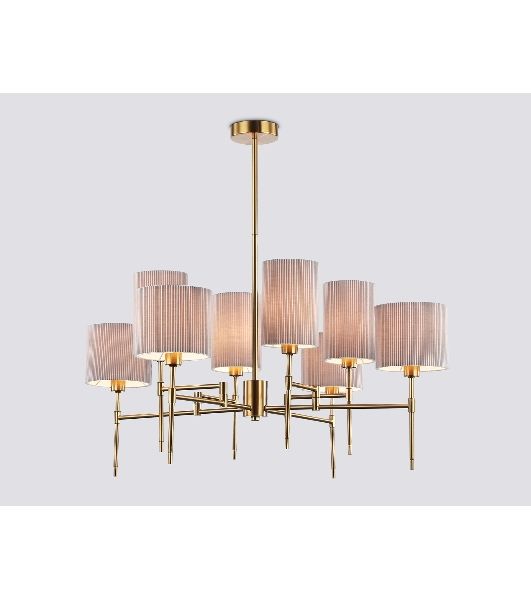 Люстра Ambrella light LH72383/8 BS/GR латунь/серый E14*8 max 40W D810*705