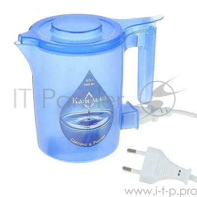 Чайник электрический Капелька, 0,5 л, 600 Вт, синий