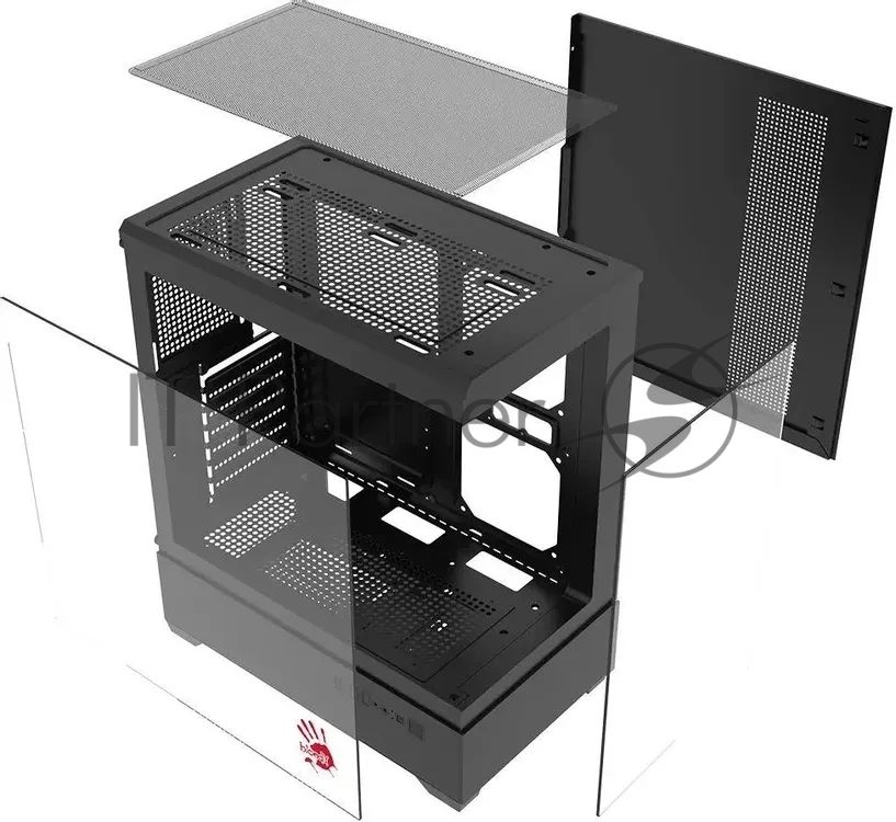 Корпус Bloody CC-127-BK, Midi-Tower, чёрный