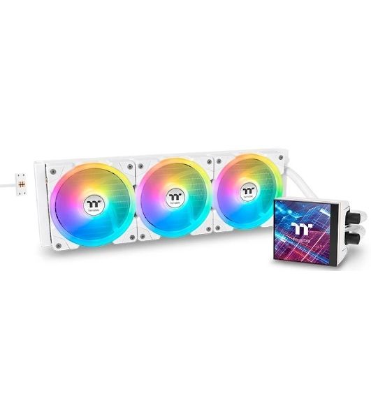 Система жидкостного охлаждения Thermaltake MAGFloe 360 Ultra Snow ARGB Soc-AM5/AM4/1200/1700/1851 белый 4-pin 30.6dB Al+Cu LCD Ret (CL-W433-PL12SW-A)