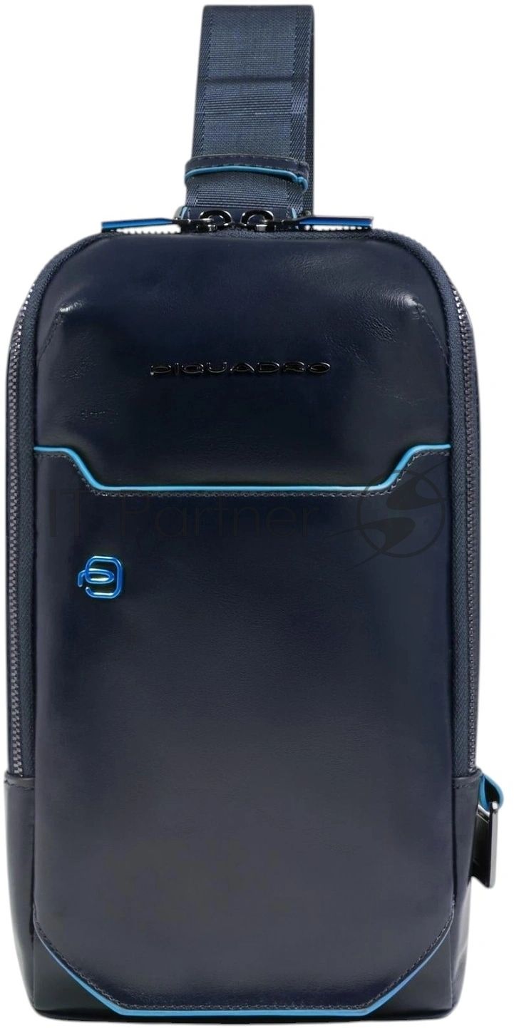 Рюкзак слинг мужской Piquadro Blue Square CA6898B2/BLU2 темно-синий натур.кожа