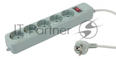 Сетевой фильтр PC Pet AP01006-5-GR 5 м, 5 розеток, серый
