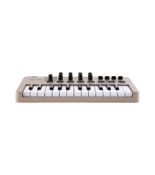Клавиатура MIDI 231508 Arturia MiniLAB 3 Champagne 25 клавиш, 8 энкодеров, 8 RGb пэдов, 8 фейдеров, дисплей, сенсорные регуляторы Pitch/Modulation, MIDI-выход, 1/4" Jack вход педали, режим Chord, арпеджиатор, USB-C
