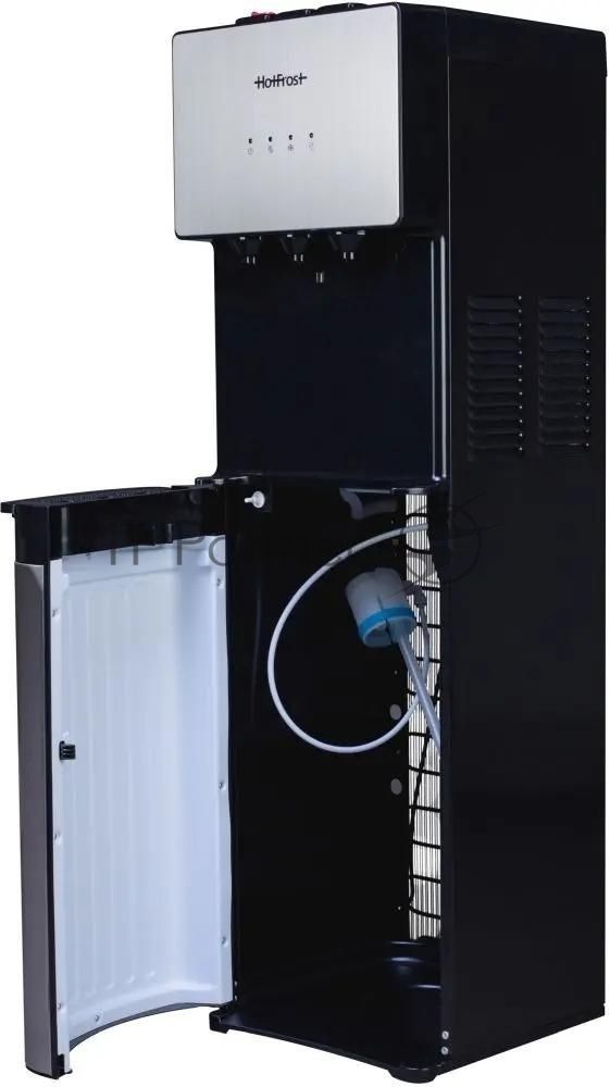 Кулер для воды Hotfrost V400AS, нижняя загрузка, нагрев 90 °С, охлаждение 10 °С, серебристый/черный